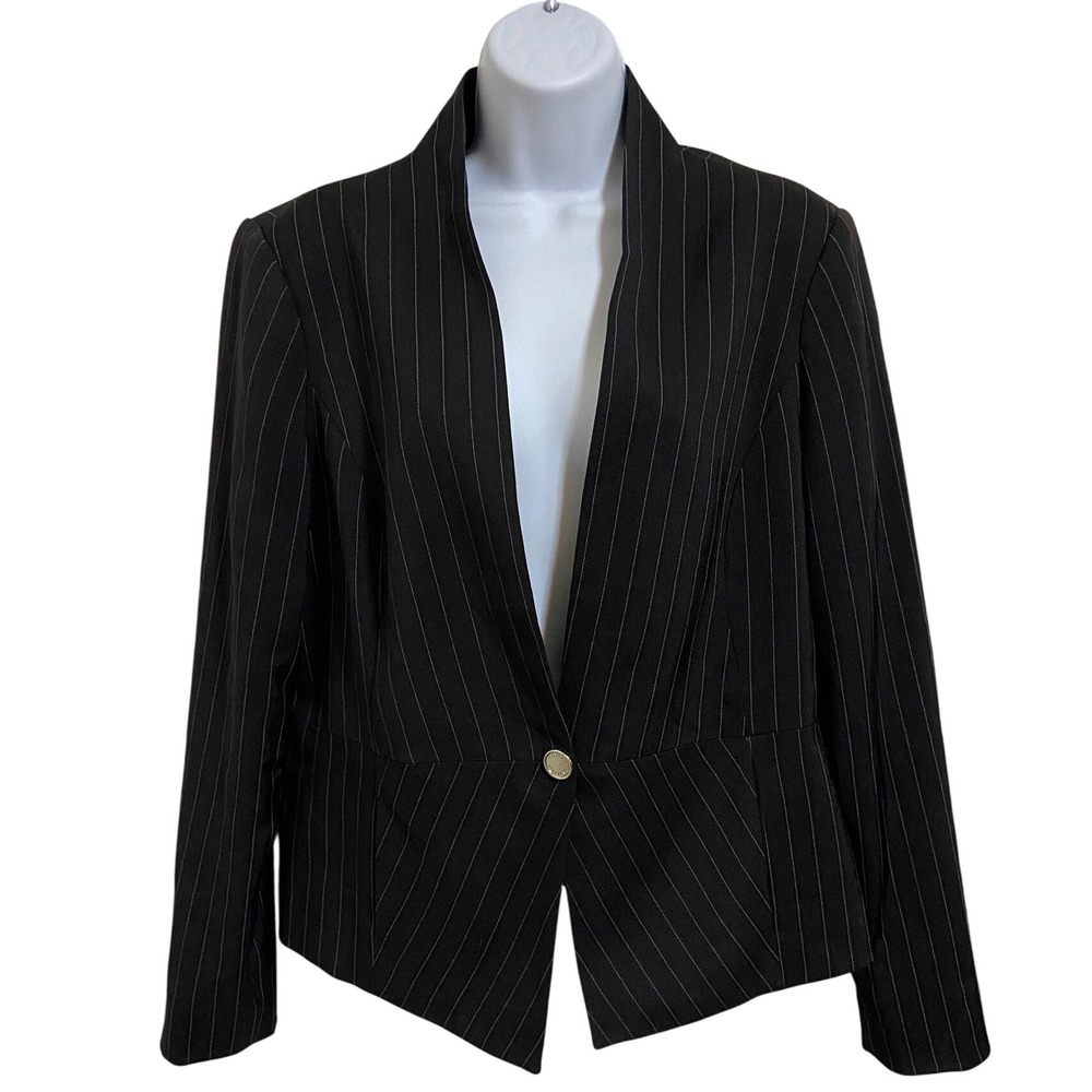 Tommy Hilfiger Blazer Single Button Black Pinstripe Single Button Career Size 14